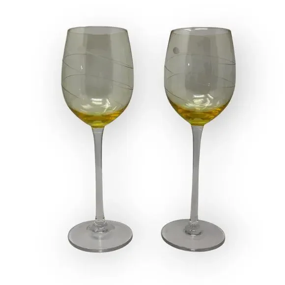 8 Lenox TUSCANY SEASONS PASTEL GOBLETS Crystal Water Wine Swirl Cut Etched - Picture 8 of 11